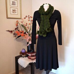 Vintage NEW Buffalo Long Green Cardigan Knit Scarf for Women